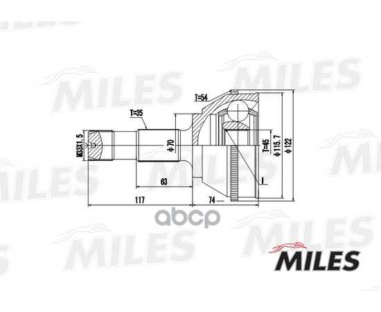 Купить ШРУС НАРУЖНЫЙ CITROEN JUMPER/FIAT DUCATO/PEUGEOT BOXER 1.9D2.8D 94 (С ABS) (GKN 302997) GA20069