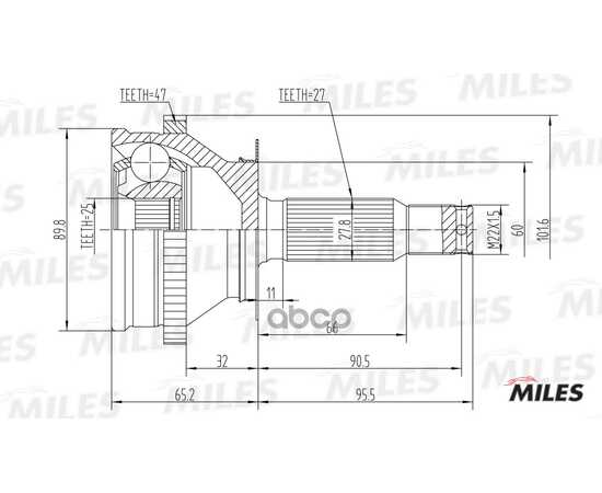 Купить ШРУС НАРУЖНЫЙ HYUNDAI TRAJET 99-01 (С ABS) (GKN 305463) GA20173