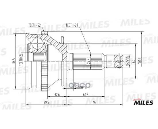 Купить ШРУС НАРУЖНЫЙ HYUNDAI SANTA FE 2.0-2.7 01-06 (С ABS) (SKF VKJA5745) GA20171