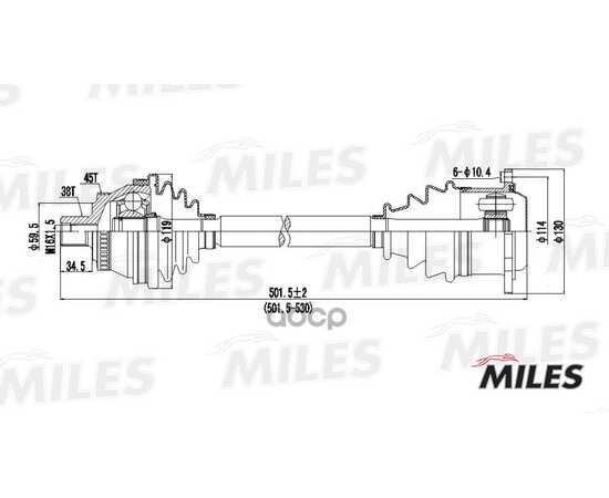 Купить ПРИВОД В СБОРЕ ПРАВЫЙ AUDI A4 2.8 95-01 (ABS) (GSP 203048) GC02008