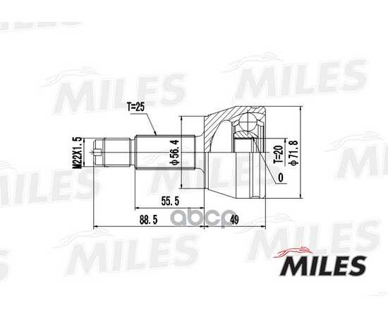 Купить ШРУС НАРУЖНЫЙ FORD FIESTA/KA/MAZDA 121 1.3 95- (GKN 302872) GA20104