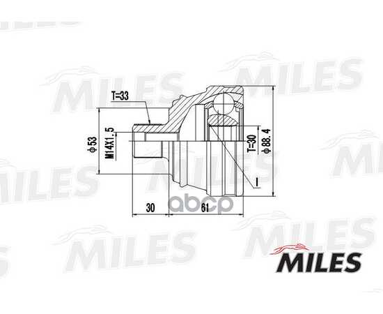 Купить ШРУС AUDI 80 1.6-2.0 86-96 (GKN 301951) GA20571