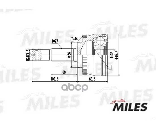 Купить ШРУС НАРУЖНЫЙ NISSAN PRIMERA 1.6-2.0 96-02 (С ABS) (GKN 303447) GA20316