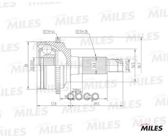 Купить ШРУС НАРУЖНЫЙ MAZDA 6 1.8-2.3 02- (С ABS) (GKN 304312) GA20223