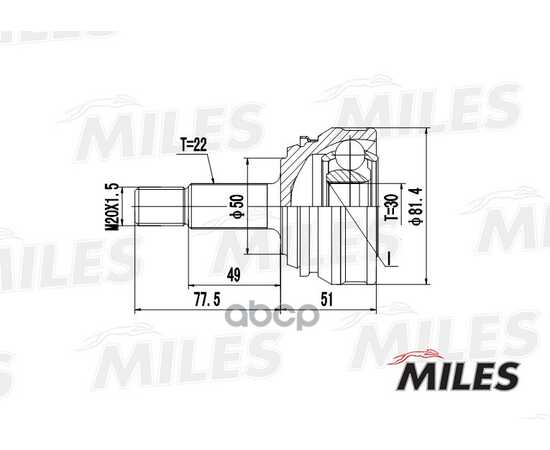 Купить ШРУС НАРУЖНЫЙ VW G1/CADDY 1.1-1.8 77-92 (GKN 302115) GA20515