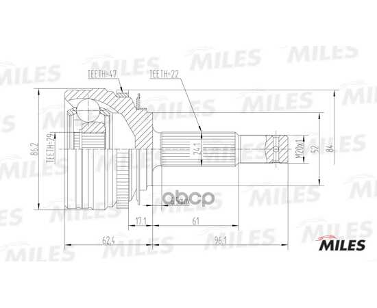 Купить ШРУС НАРУЖНЫЙ CHEVROLET LANOS 1.4/1.5 97- (С ABS) (GKN 303892) GA20050