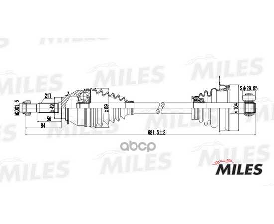 Купить ПРИВОД В СБОРЕ ЛЕВЫЙ БЕЗ ABS RENAULT LOGAN (GKN 304508) GC01112