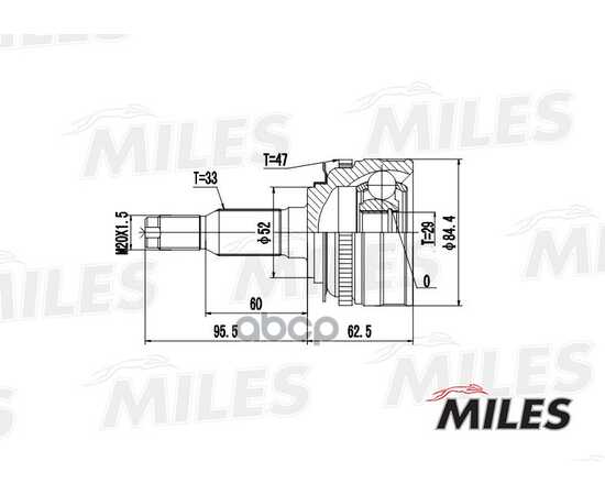 Купить ШРУС НАРУЖНЫЙ CHEVROLET LANOS/NUBIRA 1.6/2.0 (С ABS) (GKN 303910) GA20051