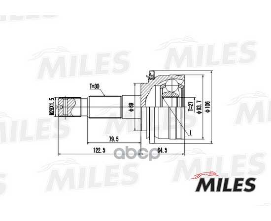 Купить ШРУС НАРУЖНЫЙ TOYOTA HIACE/4RUNNER 2.7/3.0D 95-00 (GKN 305455) GA20484