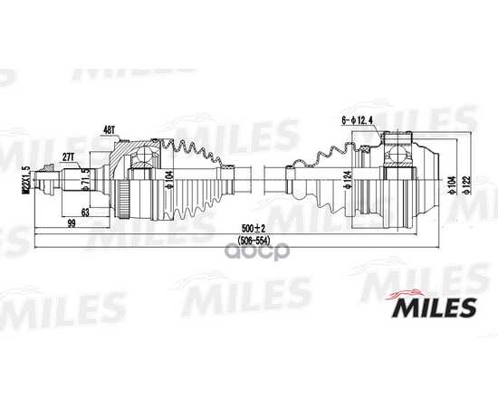 Купить ПРИВОД В СБОРЕ ЛЕВЫЙ/ПРАВЫЙ MERCEDES BENZ W638 2.0D/2.2D 99-03 (ABS) (GKN 303152) GC00076