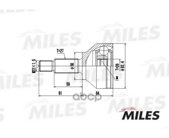 Купить ШРУС НАРУЖНЫЙ FORD MONDEO 2.0-3.0 00- (GKN 303743) GA20119