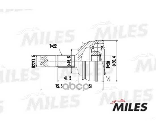 Купить ШРУС НАРУЖНЫЙ FIAT BRAVA/BRAVO/PUNTO/TIPO 1.1-1.9D 87-01 (GKN 301976) GA20088