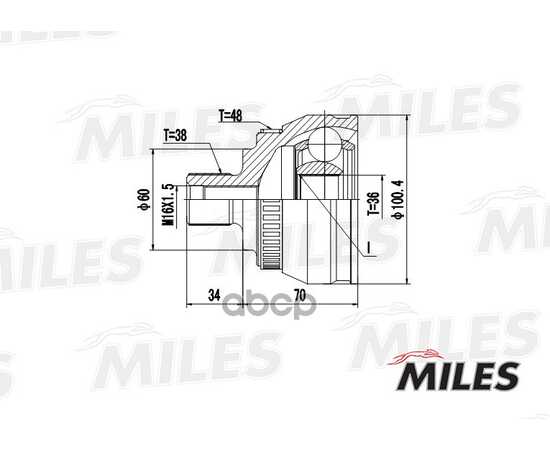 Купить ШРУС НАРУЖНЫЙ VW SHARAN/FORD GALAXY/SEAT ALHA MBRA 1.8-2.8 00- (С ABS) (GKN 303511) GA20525