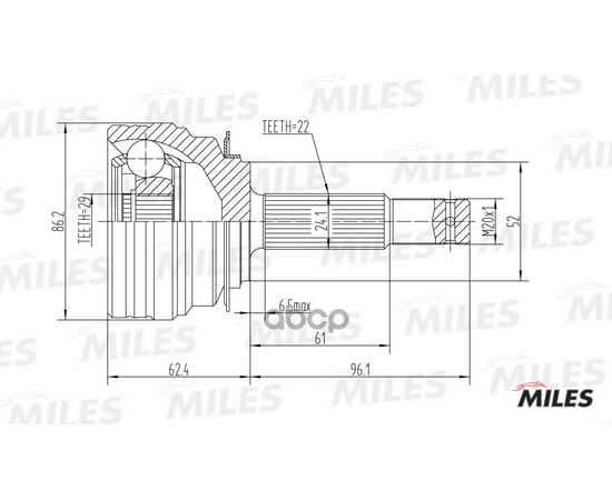 Купить ШРУС НАРУЖНЫЙ DAEWOO LANOS 1.4-1.5 97- (БЕЗ ABS) (SKF VKJA5606) GA20076