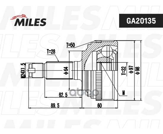 Купить ШРУС НАРУЖНЫЙ HONDA ACCORD/STREAM 1.7-2.3 99- (С ABS) (SKF VKJA5641) GA20135