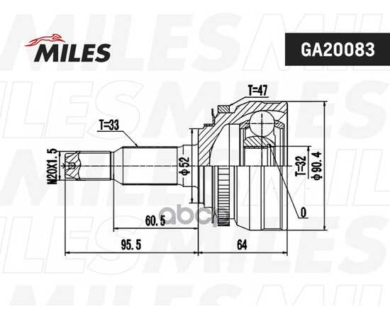 Купить ШРУС НАРУЖНЫЙ DAEWOO REZZO 2.0 00- (С ABS) (GKN 303908) GA20083