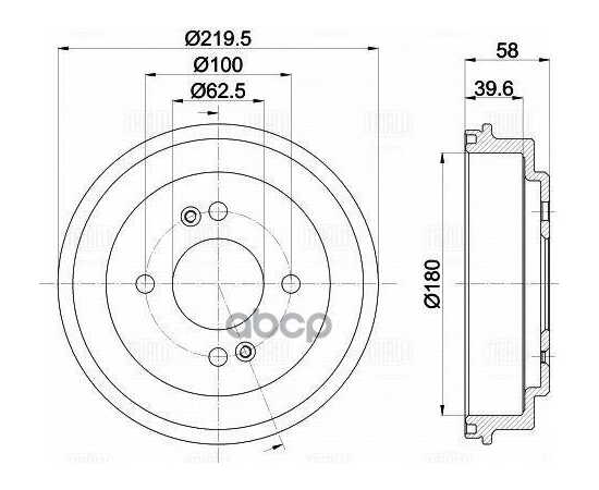 Купить БАРАБАН ТОРМОЗНОЙ KIA PICANTO 04-11 (180X39,5MM) TRIALLI TF 051334