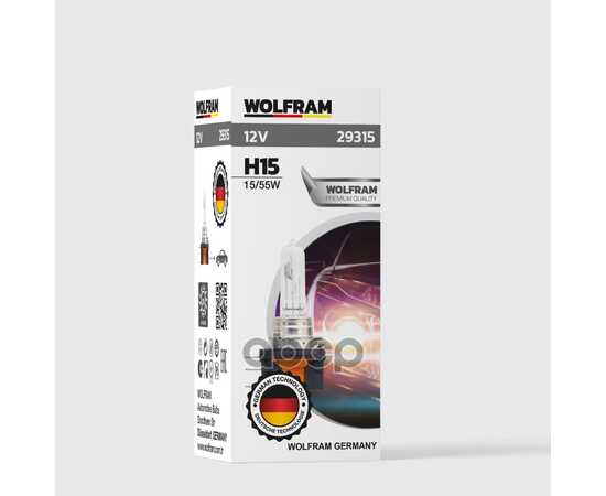 Купить ЛАМПА 12V H15 15/55W PGJ23T-1 WOLFRAM HALOGEN BULB 1 ШТ. КАРТОН 29315