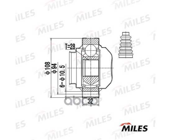 Купить ШРУС ВНУТРЕННИЙ AUDI A3/SKODA OCTAVIA/VW PASSAT B6 03- GA10084