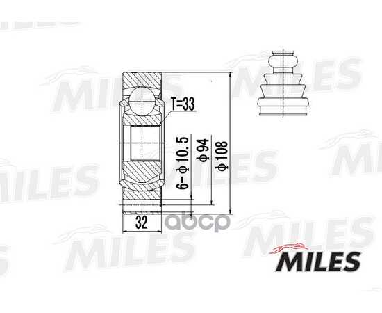 Купить ШРУС ВНУТРЕННИЙ VW T4 1.8-2.5 90-03 (GKN 302305) GA10035