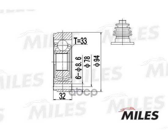 Купить ШРУС ВНУТРЕННИЙ AUDI 80/100/VW G2/G3/PASSAT 1.3-1.8 72-94 (GKN 301106) GA10004