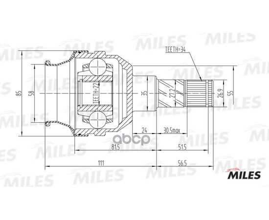 Купить ШРУС ВНУТРЕННИЙ DAEWOO NEXIA/LANOS 1.4-1.6 94- (SKF VKJA8724) GA10015