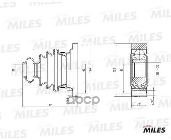 Купить ШРУС НАРУЖНЫЙ/ВНУТРЕННИЙ OPEL OMEGA/MB VITO 2.0-3.0 86-03 (GKN 302843) GA00001