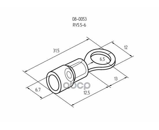 Купить КЛЕММА КОЛЬЦЕВАЯ D6.5 ПОД ПРОВОД 4.06.0 КВ. ММ ИЗОЛИРОВАННАЯ RE X ANT RE X ANT 0 REXANT 08-0053