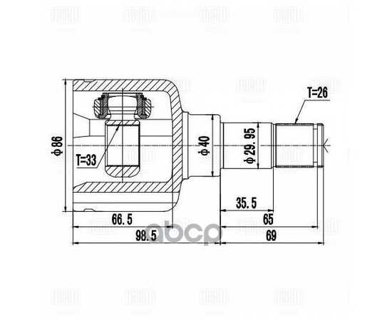 Купить ШРУС ДЛЯ А/М FORD MONDEO III (00-) 1.8I/2.0I (ВНУТР. ЛЕВ.) (GO 1039)