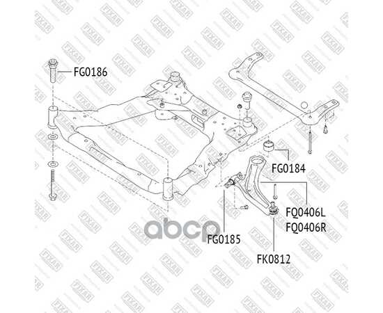 Купить САЙЛЕНТБЛОК ПЕРЕДНЕГО РЫЧАГА ЗАДНИЙ NISSAN QASHQAI 06-> FIXAR FG0184