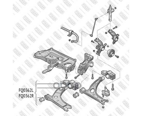 Купить РЫЧАГ ПОДВЕСКИ ПЕРЕДНИЙ НИЖНИЙ ЛЕВЫЙ AUDI A3 03-VW GOLF/CADDY 03-SEAT ALTEA 03- FQ0362L