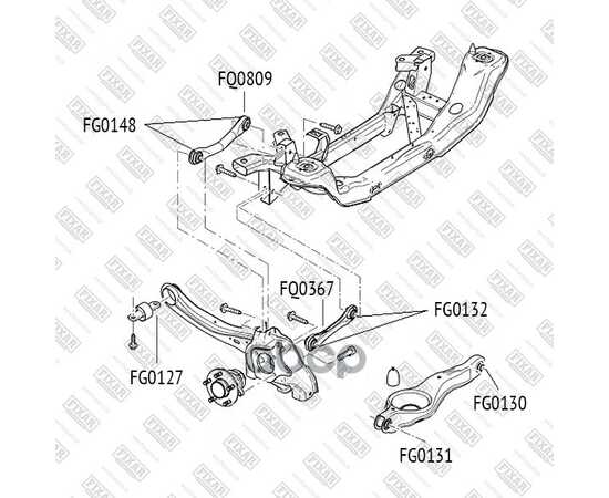 Купить САЙЛЕНТБЛОК ЗАДНЕГО ПРОДОЛЬНОГО РЫЧАГА FORD FOCUS 04->VOLVO S40 04-> FIXAR FG0127