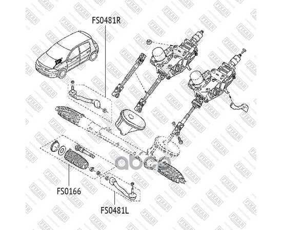 Купить НАКОНЕЧНИК РУЛЕВОЙ ТЯГИ ЛЕВЫЙ RENAULT MEGANE/SCENIC/GRAND SCENIC 02- FS0481L