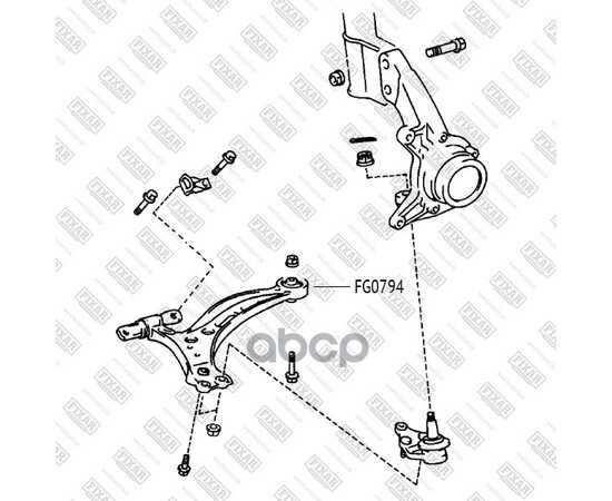 Купить САЙЛЕНТБЛОК ПЕРЕДНЕГО НИЖНЕГО РЫЧАГА ЗАДНИЙ LEXUS RX300 00-> FIXAR FG0794