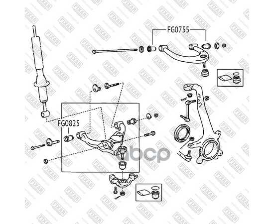 Купить САЙЛЕНТБЛОК ПЕРЕДНЕГО ВЕРХНЕГО РЫЧАГА ПЕРЕДНИЙ TOYOTA 4RUNNER/LAND CRUISER PRADO 120 02->LEXUS GX FIXAR FG0755