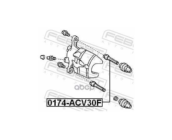 Купить ВТУЛКА НАПРАВЛЯЮЩАЯ СУППОРТА ТОРМОЗНОГО ПЕРЕДНЕГО TOYOTA CAMRY ACV3# 2001.09-2006.01 [JP] FEBEST 0174-ACV30F