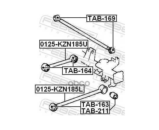 Купить РЫЧАГ ЗАДН ПОДВЕСКИ ПРОДОЛЬН НИЖНИЙ TOYOTA LAND CRUISER PRADO 90 96-02 0125-KZN185L