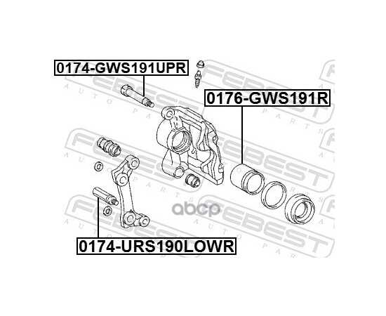 Купить ВТУЛКА НАПРАВЛЯЮЩАЯ СУППОРТА ТОРМОЗНОГО ЗАДНЕГО TOYOTA CROWN 11.04-02.08 0174-URS190LOWR