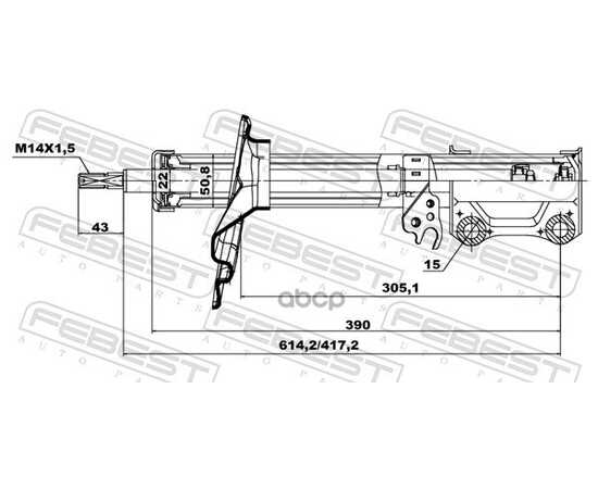 Купить АМОРТИЗАТОР ЗАДНИЙ R TOYOTA CAMRY 2006.01-2011.08 FEBEST 01660974RR