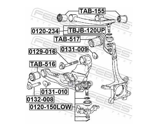 Купить БОЛТ С ЭКСЦЕНТРИКОМ TOYOTA FJ CRUISER GSJ15 2006- 0129-016