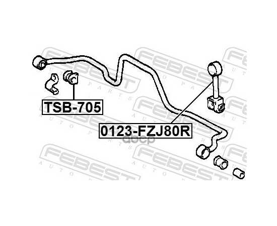 Купить ТЯГА СТАБИЛИЗАТОРА ЗАДНЯЯ TOYOTA LAND CRUISER FJ80,FZJ80 1990.01-1998.01 FEBEST 0123-FZJ80R