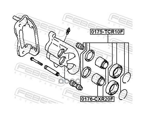 Купить РЕМКОМПЛЕКТ СУППОРТА ТОРМОЗНОГО ПЕРЕДНЕГО TOYOTA LITE/TOWNACE NOAH,V CR4#,5#,KR4#,52,SR40,50 FEBEST 0175-TCR10F