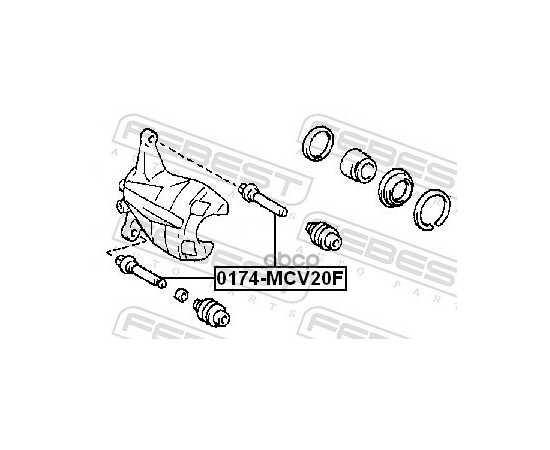 Купить ВТУЛКА НАПРАВЛЯЮЩАЯ СУППОРТА ТОРМОЗНОГО TOYOTA KLUGER2000.11-2007.05 FEBEST 0174-MCV20F