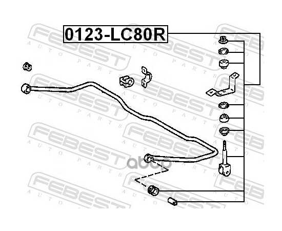 Купить ТЯГА СТАБИЛИЗАТОРА ЗАДНЯЯ TOYOTA LAND CRUISER 100 0123-LC80R