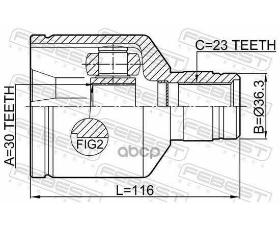 Купить ШРУС ВНУТРЕННИЙ R 30X36.3X23 NISSAN ALMERA G15RA 2012.11- FEBEST 0211-G15RAMTRH