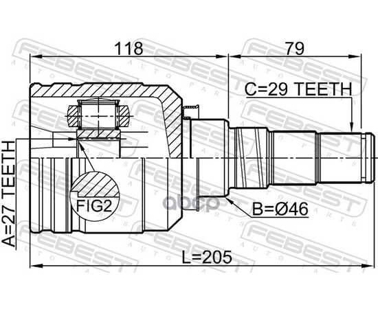 Купить ШРУС ВНУТРЕННИЙ ЛЕВЫЙ 27X46X29 NISSAN MAXIMA/CEFIRO A32 1994-2000 0211-CA33LH