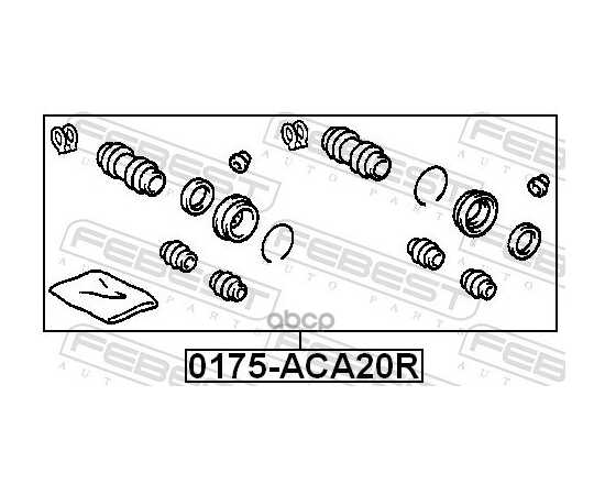 Купить РЕМКОМПЛЕКТ СУППОРТА ТОРМОЗНОГО ЗАДНЕГО TOYOTA COROLLA/FIELDER 2000.08-2006.09 FEBEST 0175-ACA20R