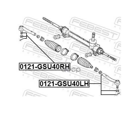 Купить НАКОНЕЧНИК РУЛЕВОЙ L LEXUS RX III 270/350/450/TOYOTA HIGHLANDER/VENZA FEBEST 0121-GSU40LH