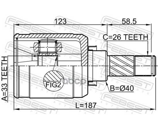 Купить ШРУС ВНУТРЕННИЙ L (КОМПЛ) NISSAN QASHQAI (J10) 06-> FEBEST 0211-J10F6LH