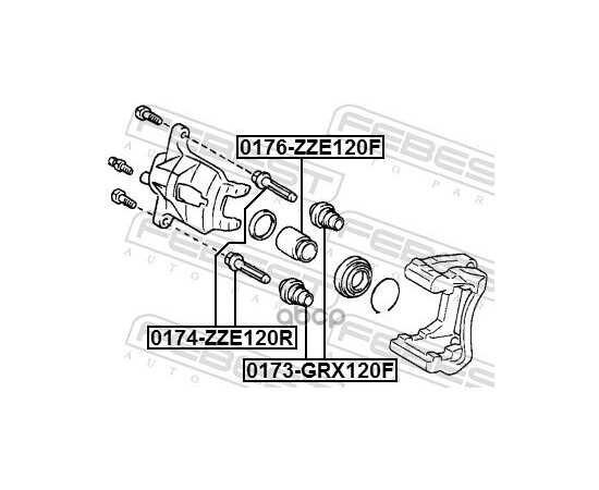 Купить НАПРАВЛЯЮЩАЯ ПЕРЕДНЕГО ТОРМОЗНОГО СУППОРТА TOYOTA/LEXUS FEBEST 0174-ZZE120R